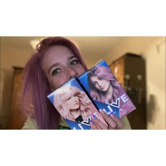 Vopsea Par Permanenta 105 LIVE, Blond Purple Rose Gold, 142.5 ml, Lightener & Twist, Crema Coloranta de Par, Vopsea de Par cu Decolorant, Vopsea de Par 2 in 1 Decolorare si Culoare Pastel, Vopsea de Par Permanenta Mov Roz Auriu, Vopsea Par Mov Pastel