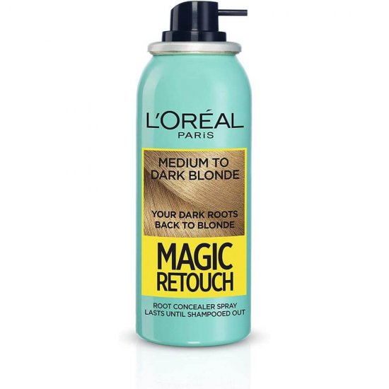 Spray Instant de Par L'Oreal Paris Magic Retouch 7.3 Medium to Dark Blonde, 75 ml, Spray pentru Mascarea Radacinilor Crescute, Spray Camuflare Radacini, Spray Acoperire Radacini Crescute, L'OREAL Paris Magic Retouch pentru Retusarea Radacinilor