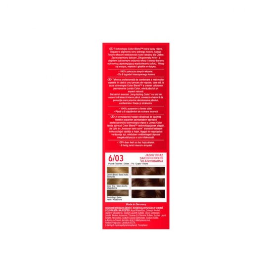 Vopsea de Par Permanenta Londa Color Blend 6/03, 110 ml, Saten Deschis, Vopsea LONDA Color, Colorare Par LONDA Color, Vopsea de Par Saten Deschis, Vopsele Hair Styling, Produse de Ingrijire a Parului, Vopsea Colorare Par LONDA Color Blend