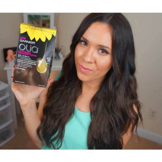 Vopsea de Par Permanenta Garnier Olia 4.0, Dark Brown, 110 ml, Fara Amoniac, Vopsea de Par, Vopsea de Par Permanenta, Vopsea de Par Garnier, Vopsea de Par Naturals, Vopsea Permanenta Garnier, Vopsea pentru Par, Vopsea de Par Fara Amoniac
