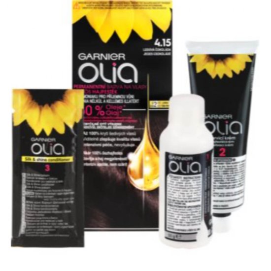 Vopsea de Par Permanenta Garnier Olia 4.15, Ciocolatiu Inchis, 110 ml, Fara Amoniac, Vopsea de Par, Vopsea de Par Permanenta, Vopsea de Par Garnier, Vopsea de Par Naturals, Vopsea Permanenta Garnier, Vopsea pentru Par, Vopsea de Par Fara Amoniac