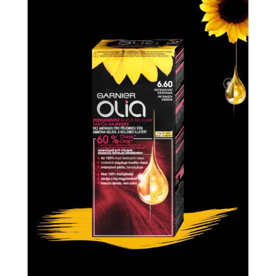 Vopsea de Par Permanenta Garnier Olia 6.60, Rosu Intens, 110 ml, Fara Amoniac, Vopsea de Par, Vopsea de Par Permanenta, Vopsea de Par Garnier, Vopsea de Par Naturals, Vopsea Permanenta Garnier, Vopsea pentru Par, Vopsea de Par Fara Amoniac