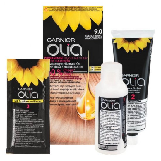 Vopsea de Par Permanenta Garnier Olia 9.0, Light Blonde, 110 ml, Fara Amoniac, Vopsea de Par, Vopsea de Par Permanenta, Vopsea de Par Garnier, Vopsea de Par Naturals, Vopsea Permanenta Garnier, Vopsea pentru Par, Vopsea de Par Fara Amoniac