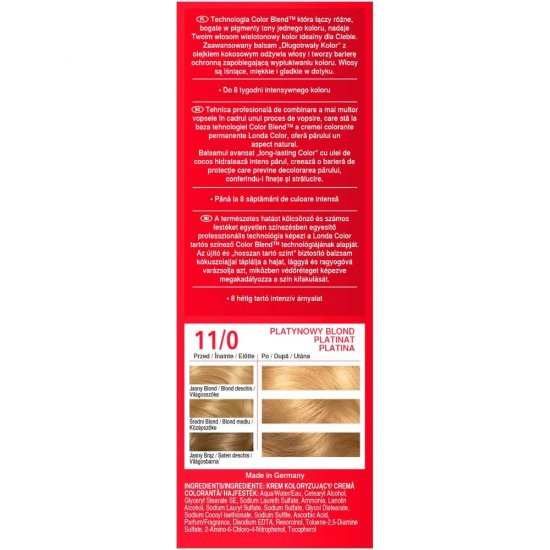 Vopsea de Par Permanenta Londa Color Blend 11/0, 110 ml, Blond Platinat, Vopsea LONDA Color, Colorare Par LONDA Color, Vopsea de Par Blond Platinat, Vopsele Hair Styling, Produse de Ingrijire a Parului, Vopsea Colorare Par LONDA Color Blend