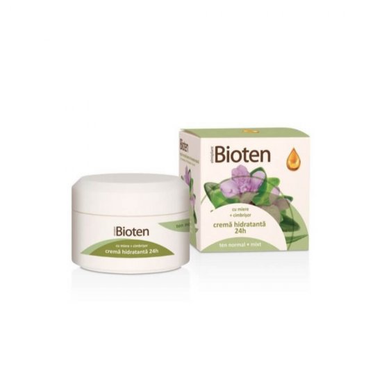 Crema Hidratanta 24 h cu Miere si Cimbrisor Bioten, Ten Normal si Mixt, 50 ml, Crema de Zi, Crema de Fata cu Miere, Crema cu Cimbrisor, Crema Hidratanta, Crema de Fata, Crema pentru Fata, Crema de Zi pentru Fata