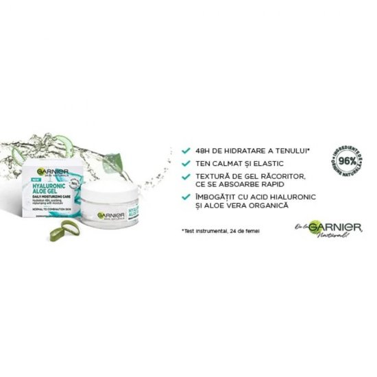 Gel Hidratare Ten, 50 ml, Garnier Skin Naturals cu Aloe Vera si Acid Hialuronic, Gel pentru Hidratarea Tenului, Gel cu Aloe Vera pentru Hidratarea Tenului, Gel pentru Ten cu Acid Hialuronic, Gel Hidratant pentru Ten, Geluri Hidratante pentru Ten