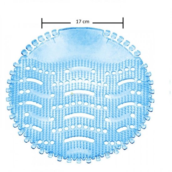 Sita Odorizanta Pisoar, Diametru 17 cm, din Silicon cu Zimti Antistropire, Culoare Albastra, Odorizante Pisoar, Sita Odorizanta pentru Pisoar, Sita Parfumata pentru Pisoar, Site Silicon Pisoare, Plasa pentru Pisoar, Acoperitoare Silicon Pisoar