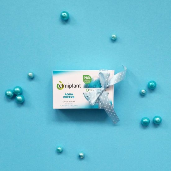 Sapun Solid Elmiplant Aqua Breeze, 100 g, Parfum Marin, Sapunuri pentru Corp si Fata fara Parabeni, Elmiplant Sapunuri pentru Fata si Corp, Sapunuri Naturale pentru Fata si Corp, Elmiplant Sapunuri Crema cu Minerale, Sapunuri Solide Elmiplant