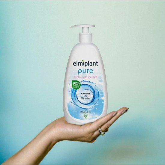 Sapun Lichid Elmiplant Pure, 500 ml, pentru Piele Sensibila, Sapunuri Lichide, Sapun Maini, Sapun de Maini, Sapun Elmiplant, Sapunuri Elmiplant, Sapun Piele Sensibila, Sapunuri Piele Sensibila, Sapun Crema, Sapun Pompita