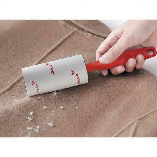 Set 2 Rezerve Roller Scame Vileda, 58 de Folii, Rezerva Rola Adeziva Scame, Vileda Rezerve Role Adezive pentru Par, Rola Adeziva Scame, Rezerve Rollere Indepartare Par si Scame, Rollere Curatare Haine, Produse Intretinere Textile