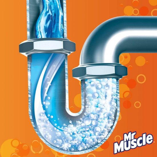 Spuma Desfundare Tevi Mr Muscle, 500 ml, Mr Muscle Spuma pentru Desfundarea Tevilor, Mr Muscle Spuma pentru Indepartarea Mirosurilor Neplacute, Solutie de Desfundat Tevi, Solutie de Curatat Tevile, Solutii de Curatare Instalatii Baie si Bucatarie