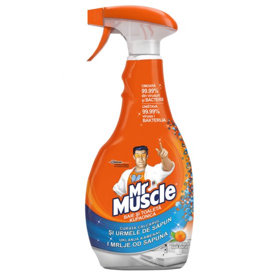 MR MUSCLE Solutie de Curatare Baie si Toaleta, 5 in 1, 500 ml, Recipient cu Pompa, Solutie Curatare Baie si Toaleta, Solutie Curatare Baie, Solutie Curatare Toaleta, Solutie Curatare, Solutie Mr Muscle, Detergent Baie