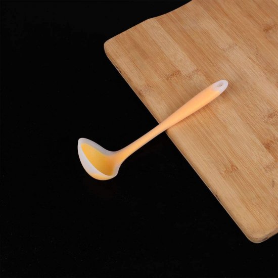 Polonic din Silicon, Portocaliu, Polonic Gatit, Polonic din Silicon, Polonic pentru Bucatarie, Ustensile pentru Bucatarie, Polonic de Bucatarie, Polonic pentru Supa, Ustensile pentru Gatit