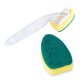 Burete cu Rezervor pentru Detergent SCOTCH BRITE Click & Clean, 230x95x60 mm, Culoare Galben, Burete din Spuma Poliuretanica, Burete Fibra Abraziva, Burete Vase cu Rezervor, Burete Vase Ergonomic, Burete Vase