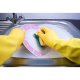 Burete Sagomat Jumbo Standard Practic SCOTCH BRITE, 15.5x9x4.5 cm, Spuma Poliuretanica si Fibra Abraziva, Culoare Galbena, Burete Vase, Bureti Bucatarie, Bureti Curatare, Burete pentru Menaj, Bureti pentru Casa, Bureti Scotch Brite