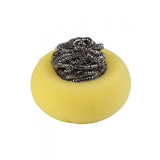 Burete Metalic Premium SCOTCH BRITE Tip Spira cu Protectie, Galben, Burete Metalic Scotch Brite, Burete Metalic Spirala, Burete Scotch-Brite pentru Vase, Burete de Vase, Bureti pentru Vase, Bureti Metalici Spirala Spalatoare Metalica pentru Vase