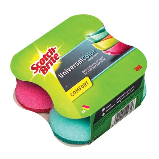 Burete SCOTCH BRITE Delicat Color, 2 Buc/Set, Burete Vase, Burete Bucatarie, Bureti de Vase, Burete pentru Vase, Bureti Clasici de Vase, Burete Vase Scotch-Brite, Bureti Vase Scotch-Brite