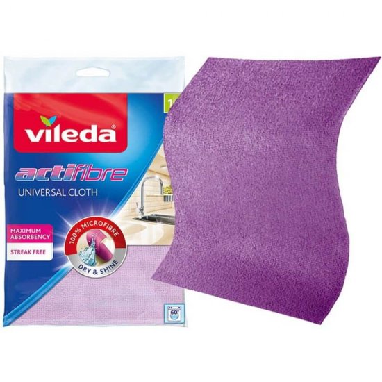 Laveta Microfibra Vileda Actifiber, 29x29 cm, Mov, Vileda Actifiber Lavete din Microfibra, Vileda Lavete Uz Casnic, Lavete Universale Menaj, Lavete pentru Curatenie, Lavete Menaj, Lavete pentru Bucatarie, Lavete pentru Vase, Laveta Universala