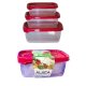 Set 3 Cutii Alimentare, 0.6 L, 1.2 L si 2L, Plastic Transparent, Caserole din Plastic pentru Alimente, Cutii Depozitare cu Capac, Cutii Plastic Transparente, Caserole Alimentare din Plastic, Cutii Alimentare din Plastic