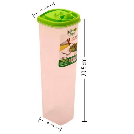Cutie Depozitare cu Capac si Picurator, 9x9x29.5 cm, 1L, Plastic Transparent, Recipient cu Picurator, Cutii din Plastic pentru Depozitare cu Picurator, Cutie Depozitare Condimente Lichide, Recipient Depozitare cu Capac
