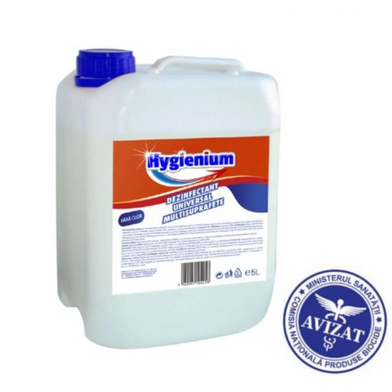Dezinfectant Universal Hygienium, 5 L, Dezinfectant Multisuprafete, Dezinfectant Universal Multisuprafete, Solutie Dezinfectanta Universala, Dezinfectant pentru Suprafete, Bidon Dezinfectant, Dezinfectant Lichid, Solutie Lichida Dezinfectanta