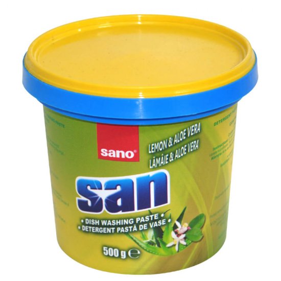 Detergent Pasta de Vase SANO San 500 g, Lamaie si Aloe Vera, Detergent pentru Vase, Detergent Pasta pentru Spalat Vase, Detergent pentru Vesela, Pasta pentru Spalat Vase, Pasta Spalat Vesela, Detergent Pasta pentru Vase