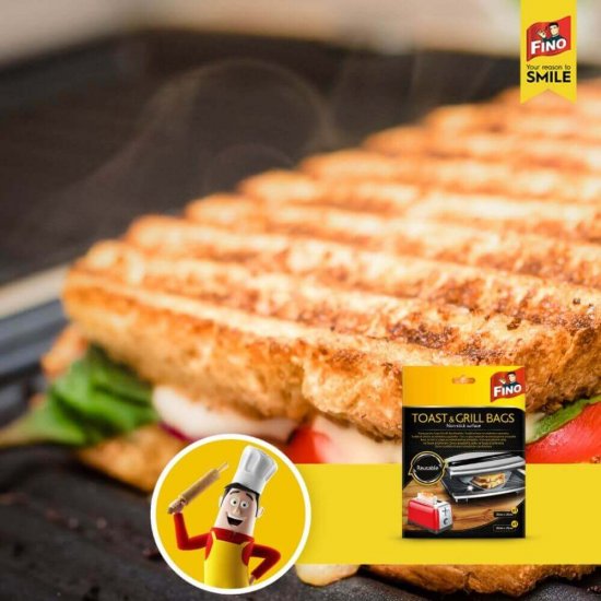 Pungi Fino Toast & Grill, 2 Buc/Set, Reutilizabile, Anti Lipire, Pungi pentru Toast si Grill Reutilizabile, Pungi Reutilizabile pentru Grill si Toast, Pungi Toast and Grill Anti Lipire, Pungi pentru Gratar, Pungi pentru Prajitorul de Paini