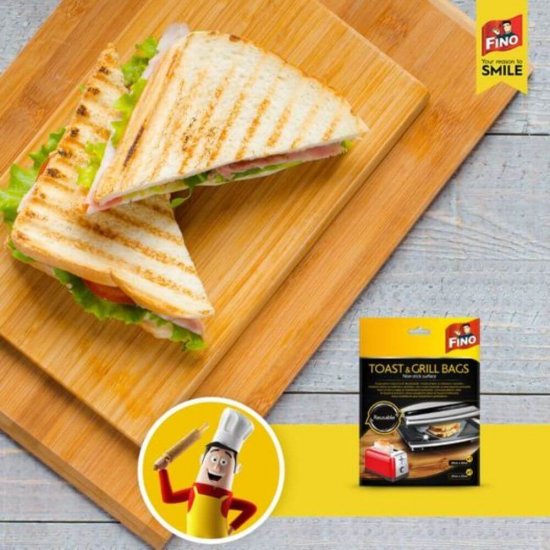 Pungi Fino Toast & Grill, 2 Buc/Set, Reutilizabile, Anti Lipire, Pungi pentru Toast si Grill Reutilizabile, Pungi Reutilizabile pentru Grill si Toast, Pungi Toast and Grill Anti Lipire, Pungi pentru Gratar, Pungi pentru Prajitorul de Paini