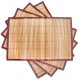 Suport Bambus Farfurii, 4 Buc/Set, 45x30 cm, cu Margine Textila, Culoare Maro, Napron din Bambus, Napron Bambus pentru Farfurii, Suporturi pentru Farfurii, Set Placemat Bambus, Placemate Bambus, Suport Bambus pentru Masa