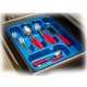 Suport Tacamuri  STERK, 32x27x4 cm, 5 Compartimente, pentru Sertar, Plastic Turcoaz, Suporturi de Plastic pentru Depozitarea Tacamurilor in Sertar, Suport Plastic de Sertar pentru Tacamuri,  Suporturi Compartimente Sertar pentru Tacamuri