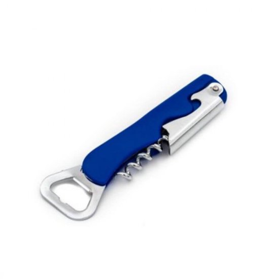 Tirbuson Metalic cu Desfacator Bere, Albastru, Tibusoane Filet cu Desfacator, Tibuson Multifunctional cu Deschizator, Tirbuson Multifunctional cu Filet si Desfacator, Tirbuson din Metal cu Desfacator Capace, Tirbusoane cu Desfacator pentru Dopuri
