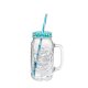 Carafa Sticla cu Capac si Pai OTI, 680 ml, Diverse Culori, Cana din Sticla cu Capac si Pai, Borcan Capac si Pai, Cani cu Capac si Pai, Carafe din Sticla cu Capac si Pai, Cana Limonada cu Capac Metalic si Pai, Borcan cu Pai si Capac