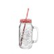 Carafa Sticla cu Capac si Pai OTI, 680 ml, Diverse Culori, Cana din Sticla cu Capac si Pai, Borcan Capac si Pai, Cani cu Capac si Pai, Carafe din Sticla cu Capac si Pai, Cana Limonada cu Capac Metalic si Pai, Borcan cu Pai si Capac