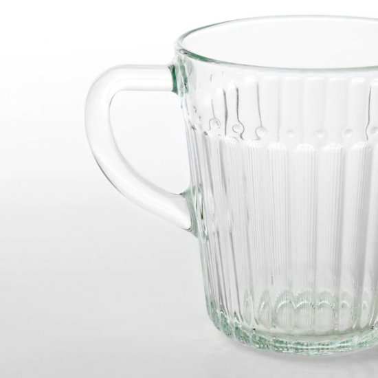 Set 6 Cesti din Sticla, cu Maner, Capacitate 250 ml, Model Linii, Cesti Cafea, Cesti Sticla, Cani Sticla, Cana din Sticla cu Model, Set Cesti Cafea, Set Cani din Sticla, Cana Cafea, Cescute Cafea