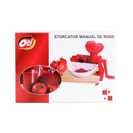 Storcator Manual Plastic OTI, pentru Rosii, Culoare Rosie, Storcator pentru Rosii, Storcator Plastic pentru Rosii, Storcator de Rosii din Plastic, Vesela Bucatarie, Storcatoare pentru Fructe Moi