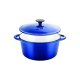 Cratita Fonta Emailata Capac, 20 cm, 2.5 L, 5.2 Kg, Culoare Albastra, Cratita Fonta cu Capac, Cratite din Fonta cu Capac, Cratite pentru Gatit din Fonta, Vase pentru Bucatarie, Ustensile pentru Gatit, Cratita din Fonta Emailata pentru Gatit