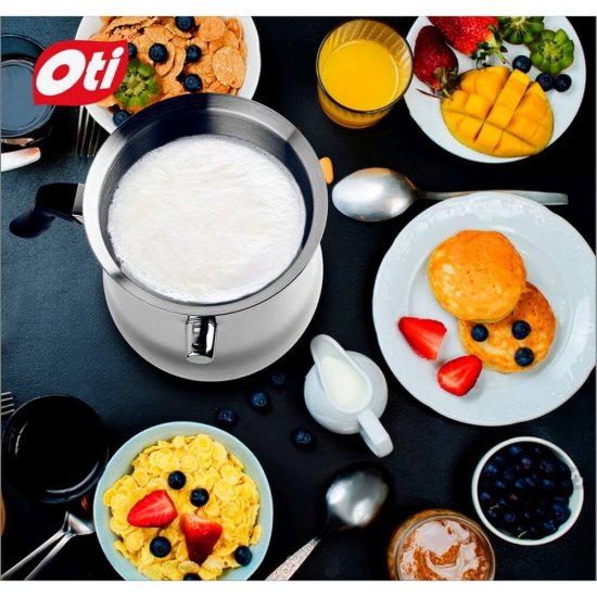 Oala Bain-Marie cu Capac pentru Lapte, 2.5 L, 1 Kg, Culoare Gri, Oale Bain-Marie pentru Lapte cu Capac, Oala Bain-Marie pentru Fiert Laptele, Oale cu Capac pentru Fiert Lapte, Vesela pentru Bucatarie