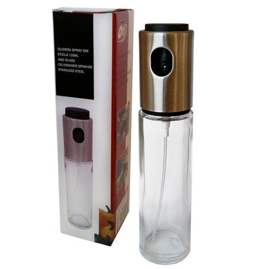 Oliviera Spray din Sticla OTI, 18x4 cm, 135 ml, Oliviere din Sticla, Oliviere Tip Spray, Oliviera Tip Spray, Recipient Spray pentru Ulei, Recipient Ulei si Otet, Oliviera din Sticla, Oliviere Restaurant, Oliviera cu Pulverizator