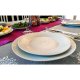 Serviciu de Masa din Portelan OTI, 30 Piese, Model Elegance, Rotund, Culoare Alb/Gri, Set Serviciu de Masa din Portelan, Servicii de Masa Portelan, Serviciu de Masa 30 Piese, Servicii de Masa 30 Piese, Set Vesela din Portelan