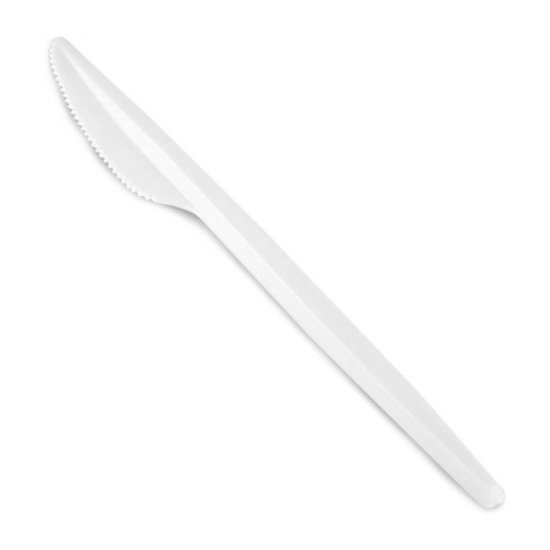 Cutite din Plastic de Unica Folosinta, 20 Buc/Set, Lungime 16.3 cm, Culoare Alba, Set Cutite din Plastic, Tacamuri de Unica Folosinta, Cutite Albe din Plastic, Cutite de Unica Folosinta, Cutite din Plastic pentru Catering