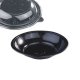 Farfurii Plastic, 1000 ml, 50 Buc/Set, cu Capac Detasabil, Culoare Negru/Transparent, Farfurii Rotunde Plastic, Farfurii cu Capac din Plastic, Farfurii Plastic de Unica Folosinta, Farfurii pentru Catering, Farfurii Unica Folosinta cu Capac