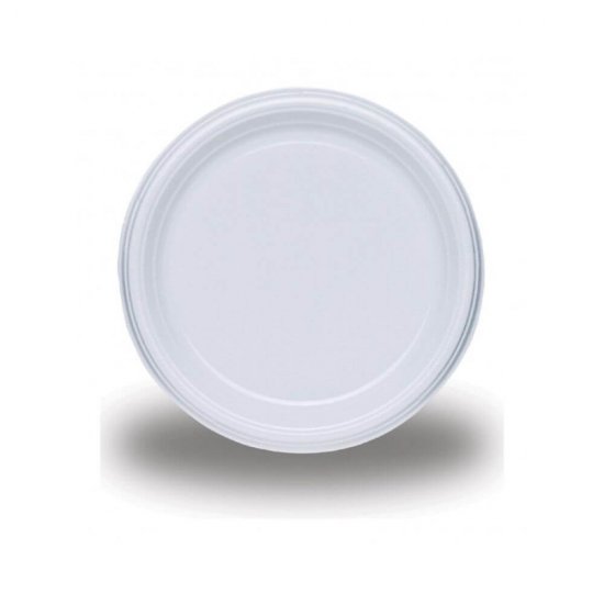 Farfurii Plastic Presto, Diametru 21 cm, 100 Buc/Set, Culoare Alba, Farfurii Unica Folosinta pentru Catering, Farfurii Plate din Plastic, Farfurii Plastic de Unica Folosinta, Farfurii pentru Catering, Farfurii pentru Aperitive