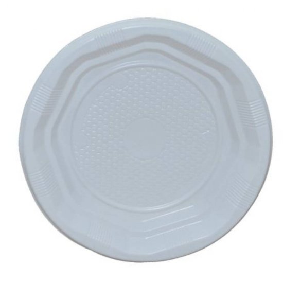 Farfurii din Plastic Alabala, Diametru 17 cm, 50 Buc/Set, Culoare Alba, Farfurii Unica Folosinta pentru Catering, Farfurii din Plastic pentru Desert, Farfurii Plastic de Unica Folosinta, Farfurii pentru Catering