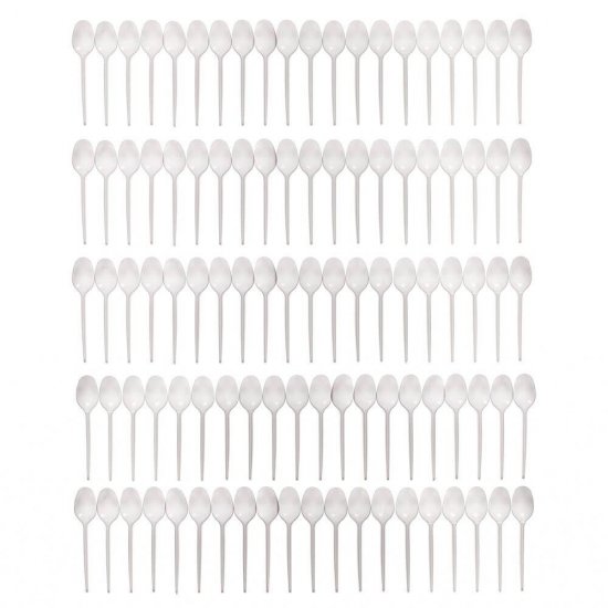 Lingurite Plastic Unica Folosinta, 20 Buc/Set, Lungime 12 cm, Culoare Alba, Lingurite pentru Desert, Lingurite din Plastic pentru Prajituri, Set de Lingurite de Unica Folosinta, Set de Lingurite Plastic, Tacamuri de Unica Folosinta