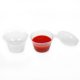 Set 50 Sosiere Plastic cu Capac, 50 ml, Diametru 25 mm, Transparent, Sosiere de Unica Folosinta, Sosiere cu Capac din Plastic, Sosiere din Plastic, Sosiere Catering, Sosiera cu Capac, Sosiere din Plastic Unica Folosinta