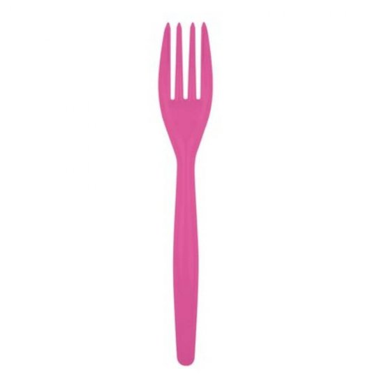 Furculite Plastic OTI Dopla, 20 Buc/Set,16.5 cm, Fuchsia, Furculite Fuchsia de Plastic, Tacamuri de Unica Folosinta, Furculite de Unica Folosinta, Furculite din Plastic pentru Catering, Furculite din Plastic Unica Folosinta