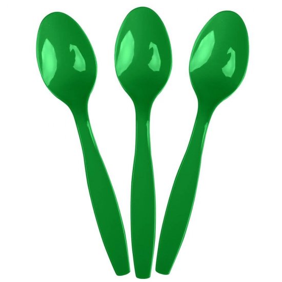 Linguri din Plastic OTI Dopla, 20 Buc/Set, 16.3 cm, Verde, Linguri Verzi din Plastic, Set Linguri din Plastic, Tacamuri de Unica Folosinta, Linguri Verzi din Plastic, Linguri de Unica Folosinta, Linguri din Plastic pentru Catering
