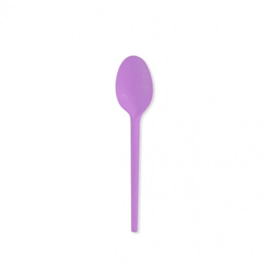 Lingurite Plastic OTI Dopla, 40 Buc/Set, 12 cm, Lila, Lingurite Lila de Plastic, Lingurite pentru Desert, Lingurite din Plastic pentru Prajituri, Set de Lingurite de Unica Folosinta, Set de Lingurite Plastic, Tacamuri de Unica Folosinta