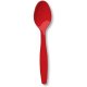 Lingurite Plastic OTI Dopla, 40 Buc/Set, 12 cm, Rosu, Lingurite Rosii de Plastic, Lingurite pentru Desert, Lingurite din Plastic pentru Prajituri, Set de Lingurite de Unica Folosinta, Set de Lingurite Plastic, Tacamuri de Unica Folosinta