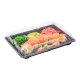 Set 300 Tavite de Sushi, 232x160x22 mm, Negre, fara Capac, Tavite Negre pentru Sushi, Tavite Plastic pentru Sushi, Set Tavite Negre de Plastic pentru Sushi, Caserole Plastic pentru Sushi, Caserola pentru Sushi